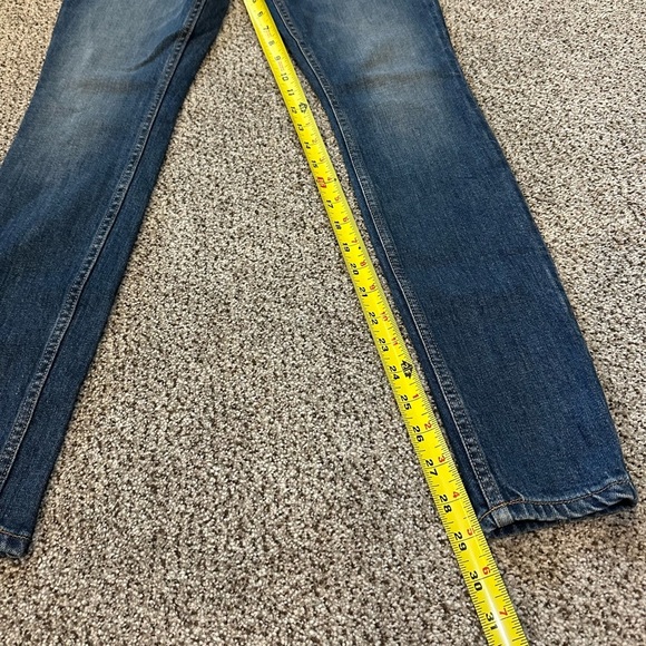 ALICE + OLIVIA AO LA Size 24 Blue Textured Jeans NWT R $295 - Picture 8 of 11